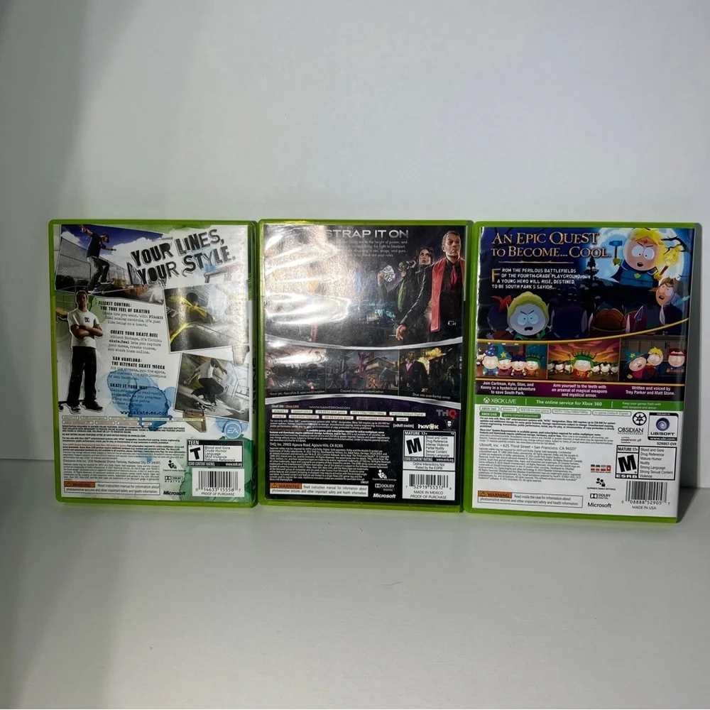 Xbox 360 Lot of 3 South Park ~ Saints Row ~ Skate **UNTESTED**